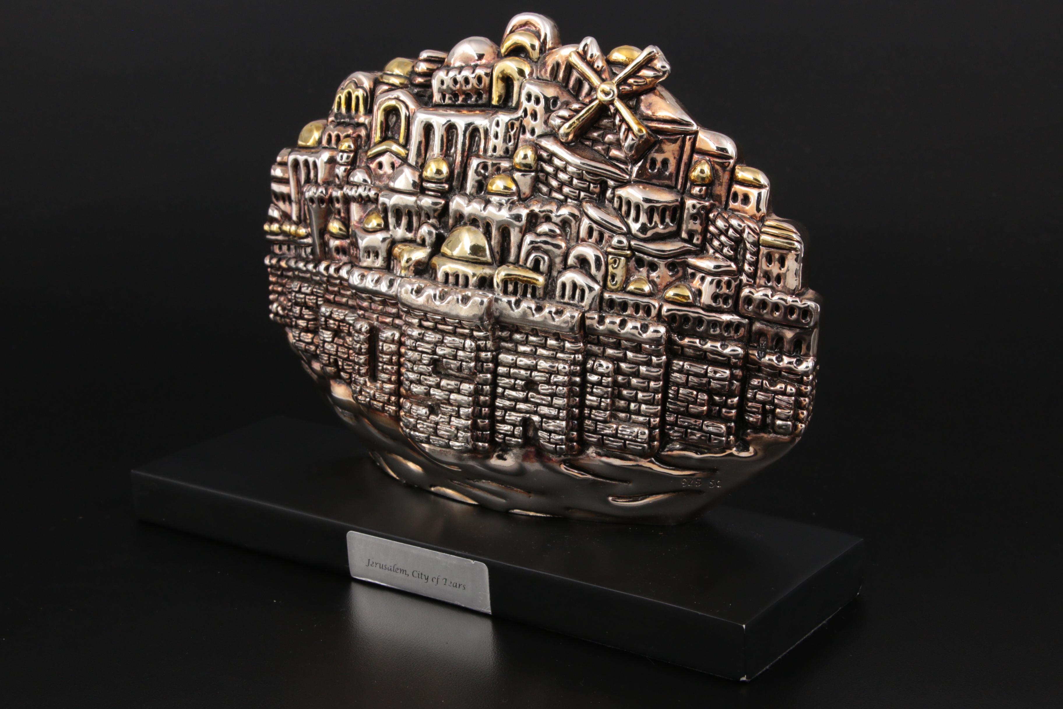 Sterling Silver Electroplate "Jerusalem, City of Tears" Figurine after H. Karshi