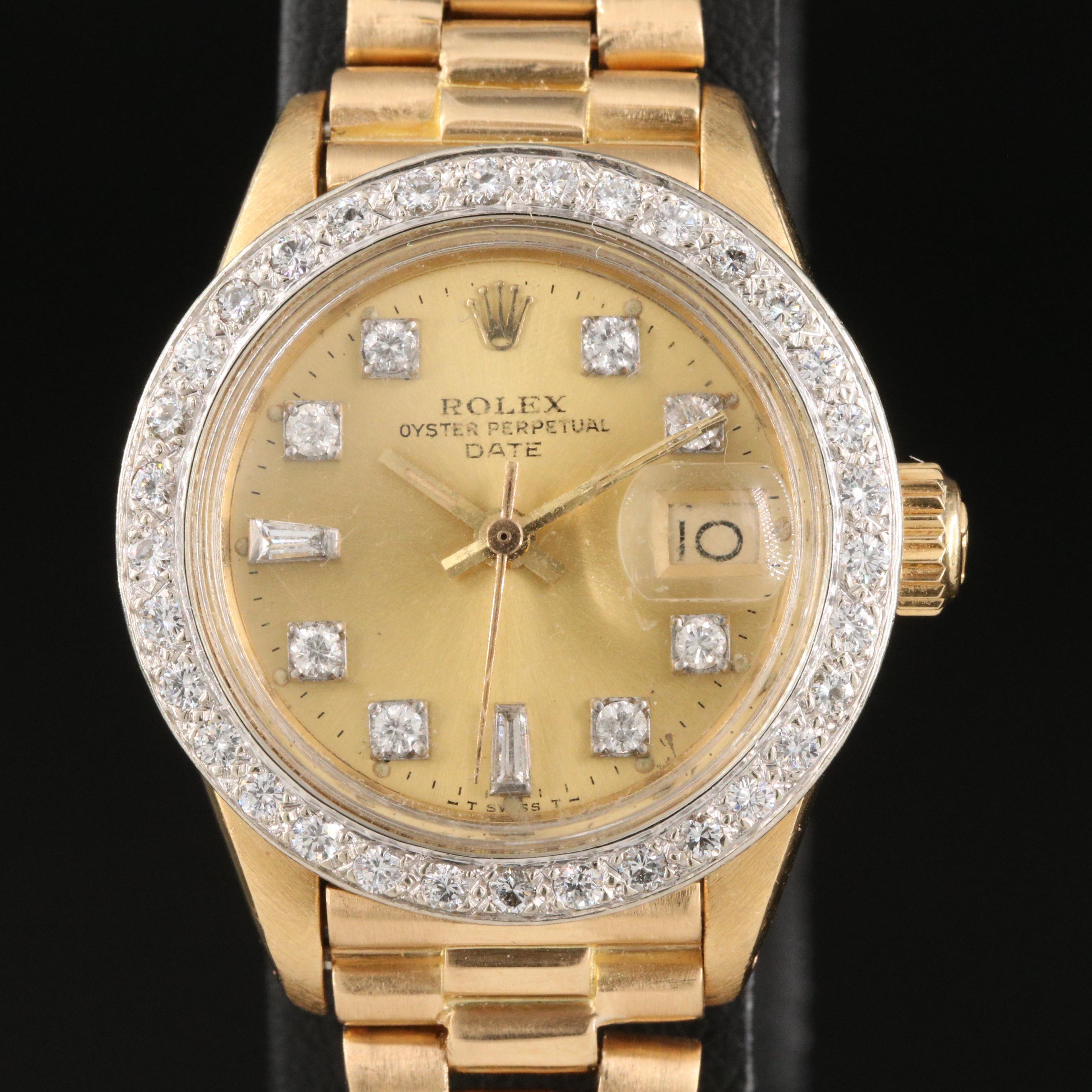 1978 Rolex Datejust 0.87 CTW Diamond Bezel and Dial Watch