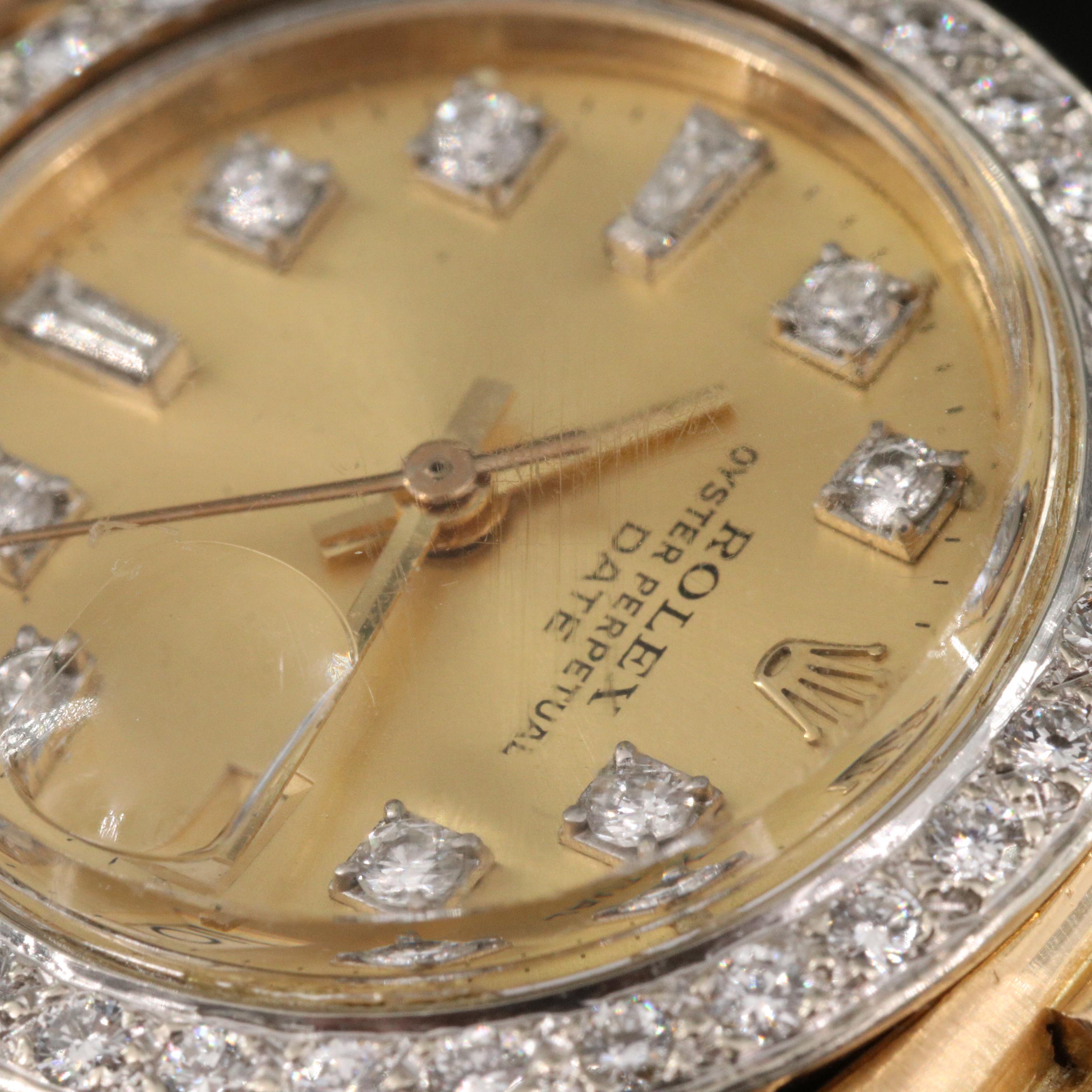 1978 Rolex Datejust 0.87 CTW Diamond Bezel and Dial Watch