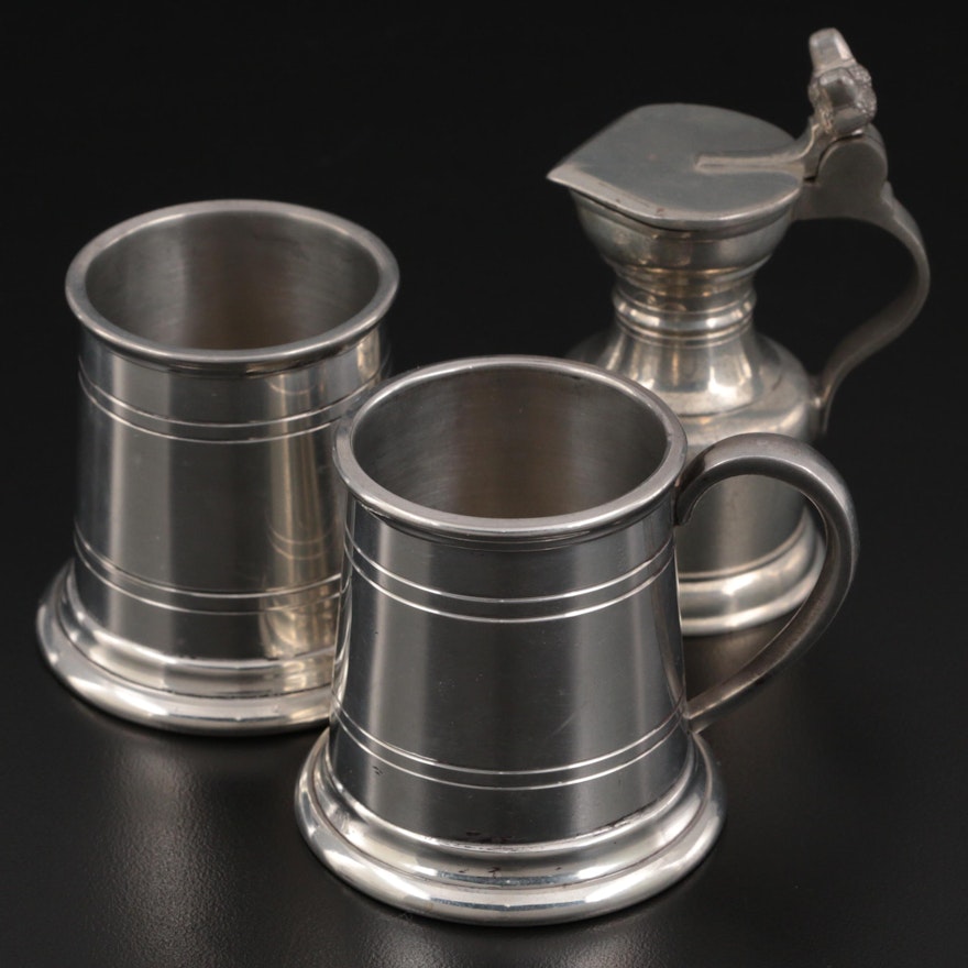 Cartier Pewter Mini Tankards and Other Swedish Pewter Syrup Dispenser