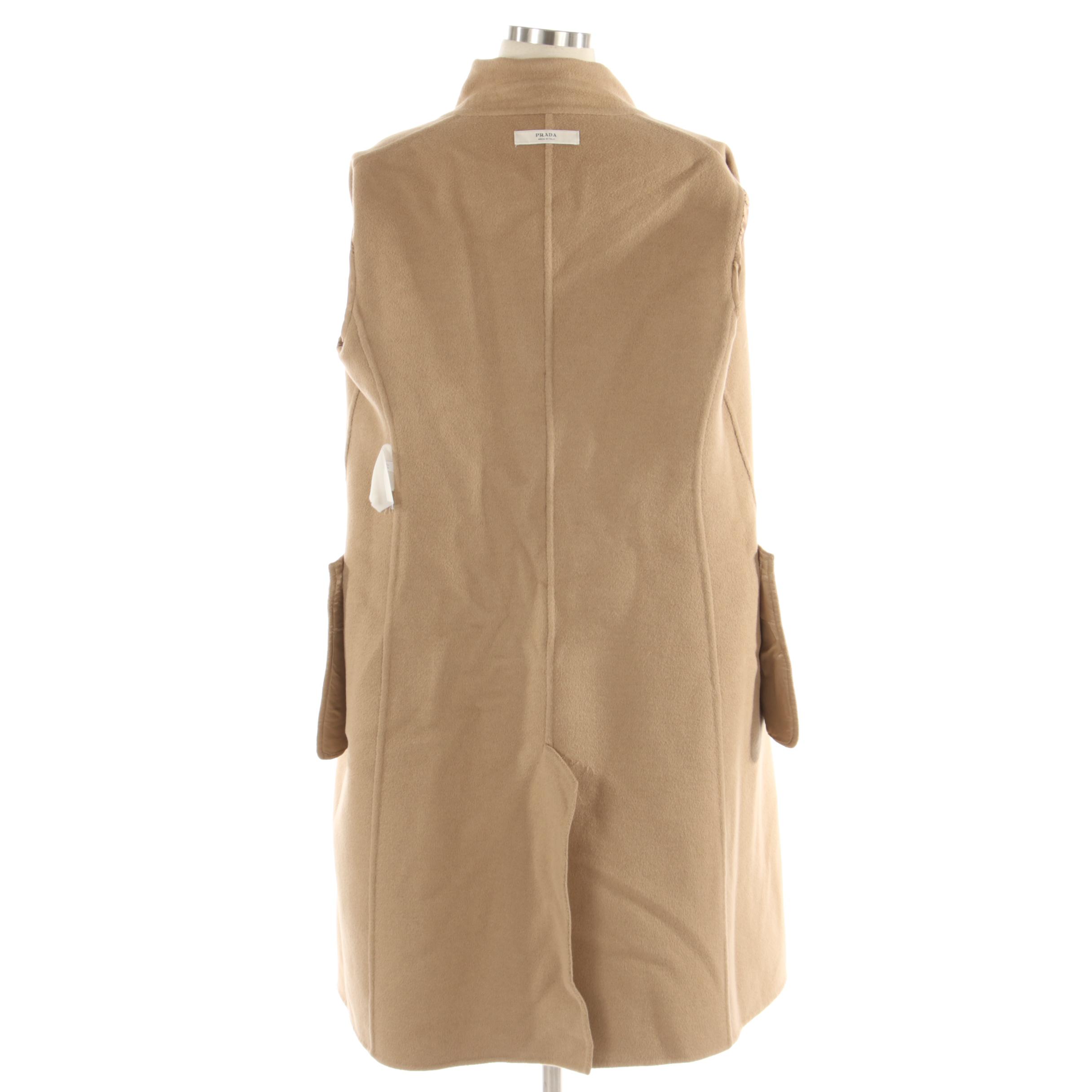 Prada Single-Breasted Cashmere Blend Button-Front Coat