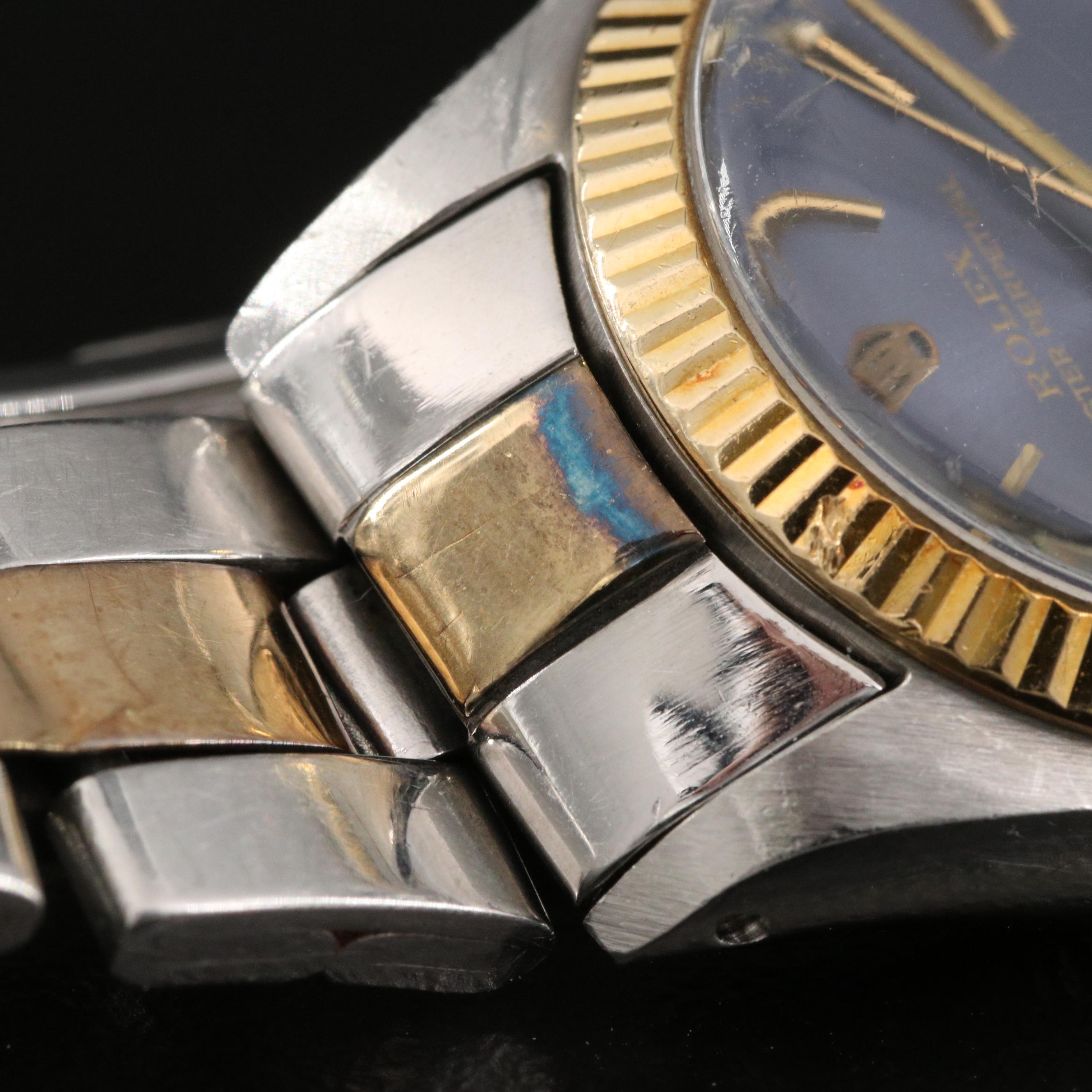 1983 Rolex Oyster Perpetual 6719 18K Gold and Stainless Steel Watch