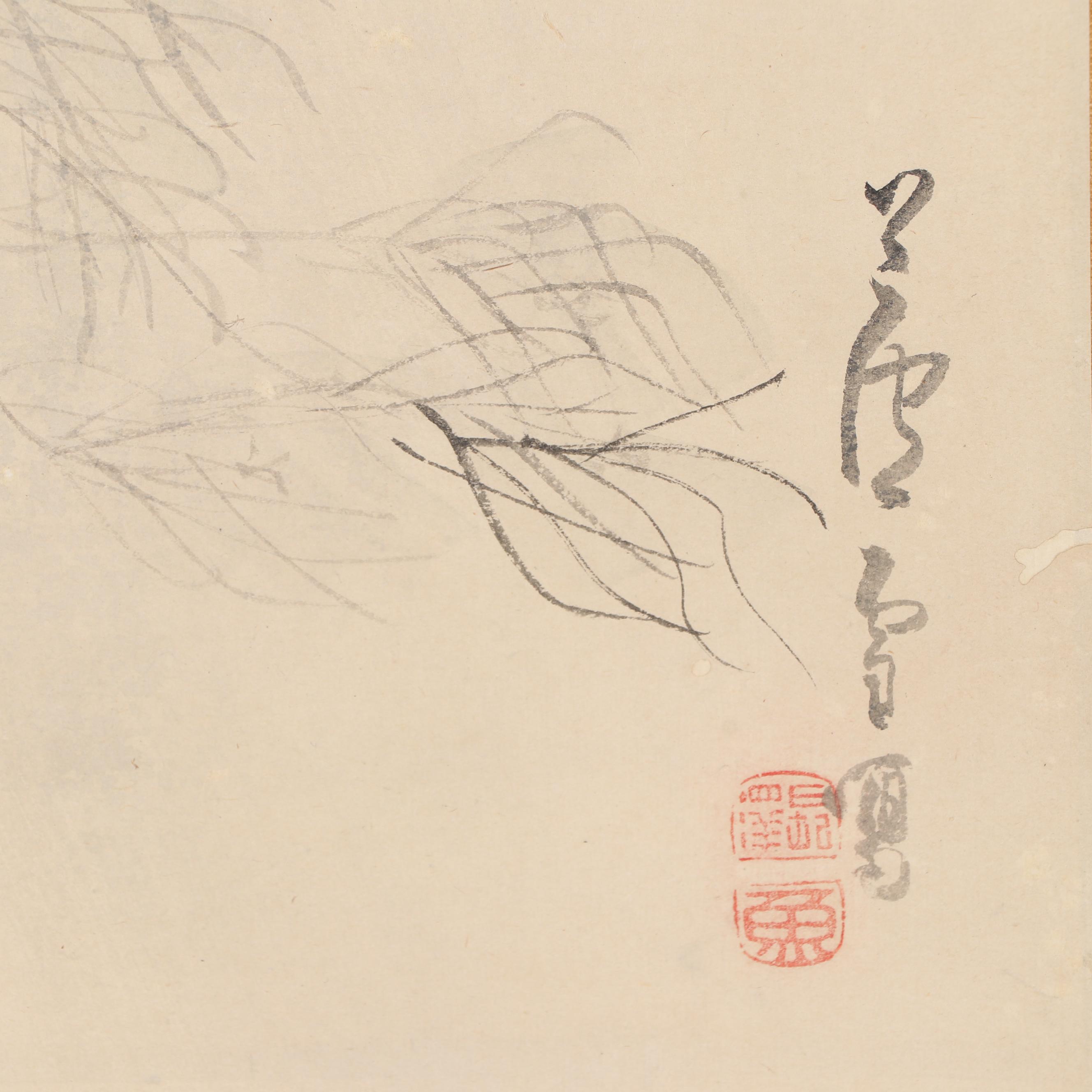 Japanese Ink Wash Painting of Rosetsu Tiger