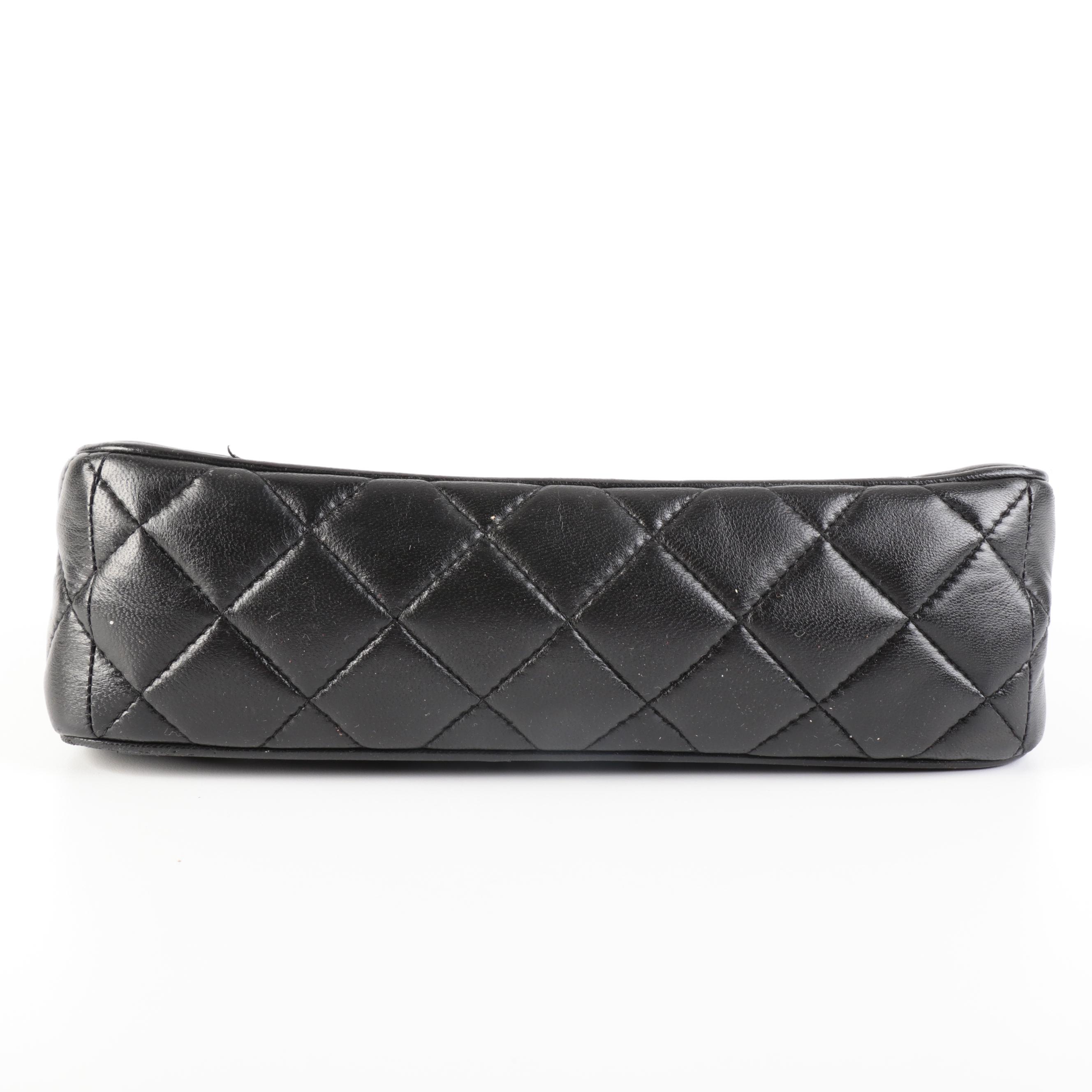 Givenchy Quilted Black Leather Front Flap Bag with Interwoven Chain Strap