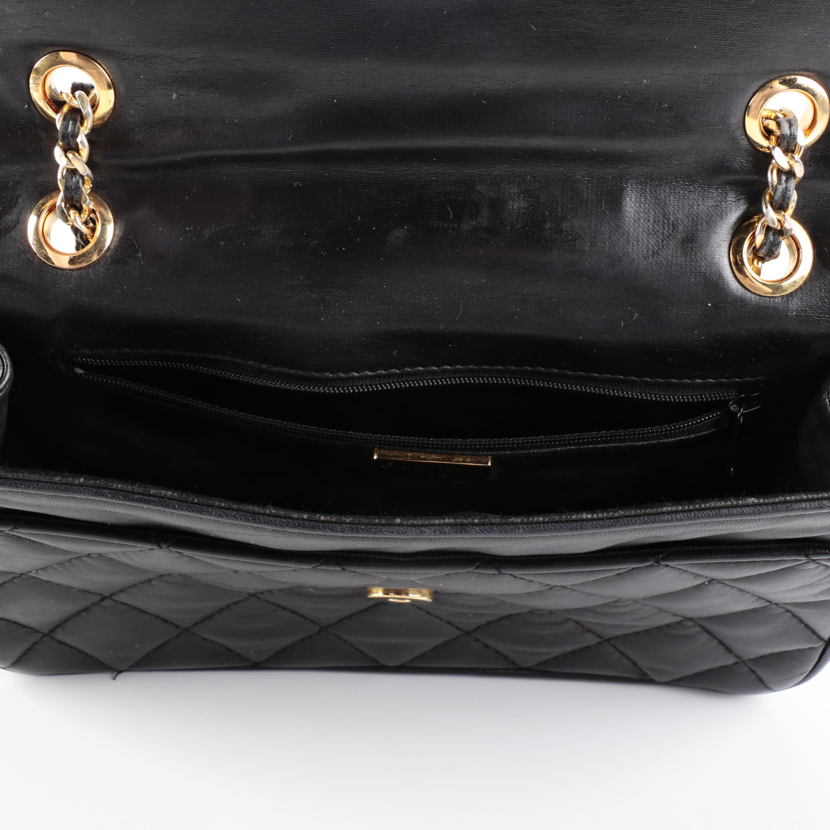 Givenchy Quilted Black Leather Front Flap Bag with Interwoven Chain Strap