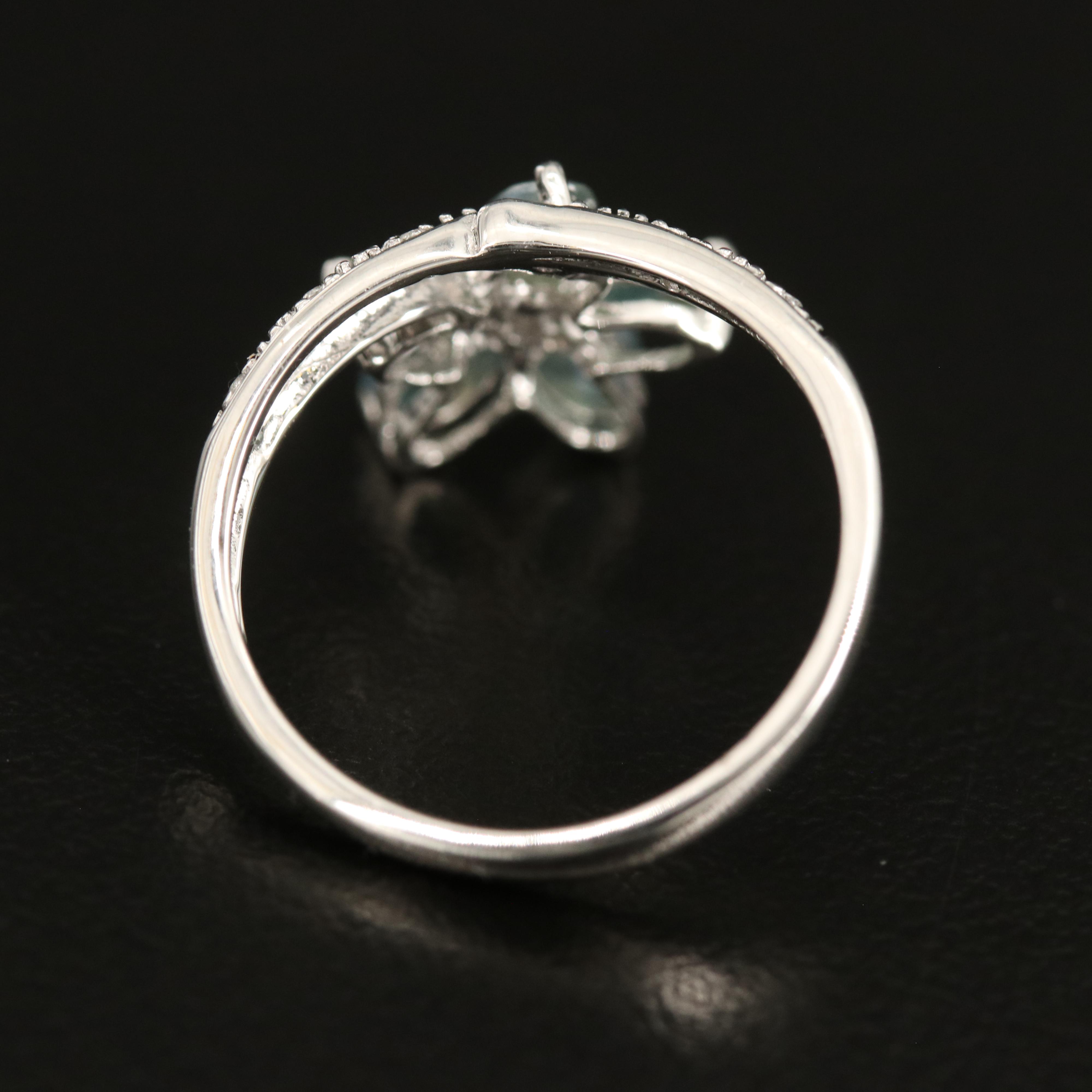 Sterling Alexandrite and Zircon Flower Ring