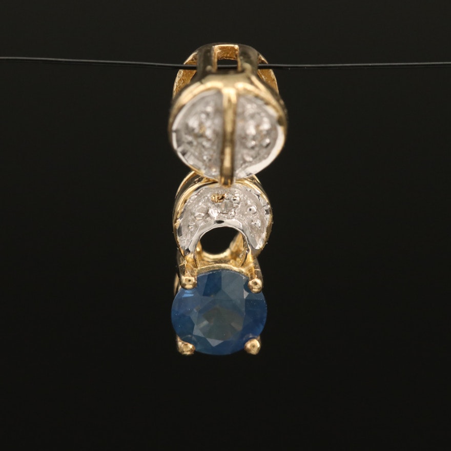 Sterling Sapphire and Zircon Pendant