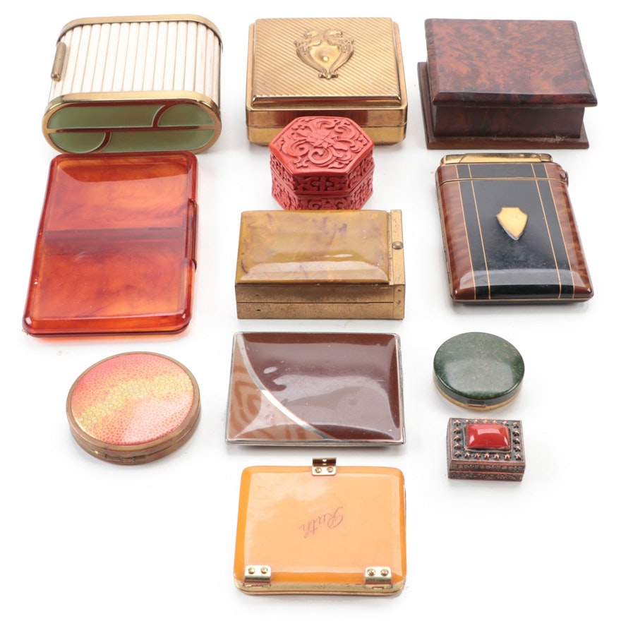 Adorable, Kissproof, Other Vanity Boxes and Cigarette Cases, Early/Mid 20th C