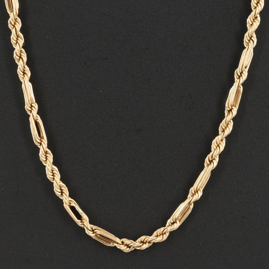 14K Figaro Rope Chain Necklace