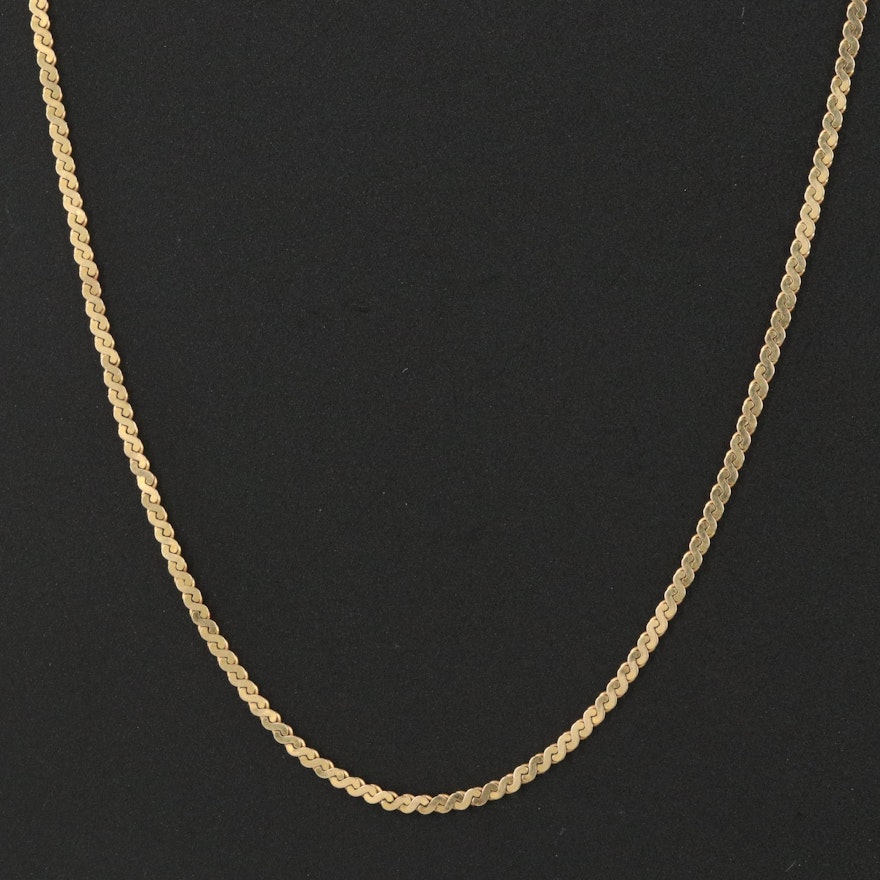 Italian 14K Serpentine Link Necklace