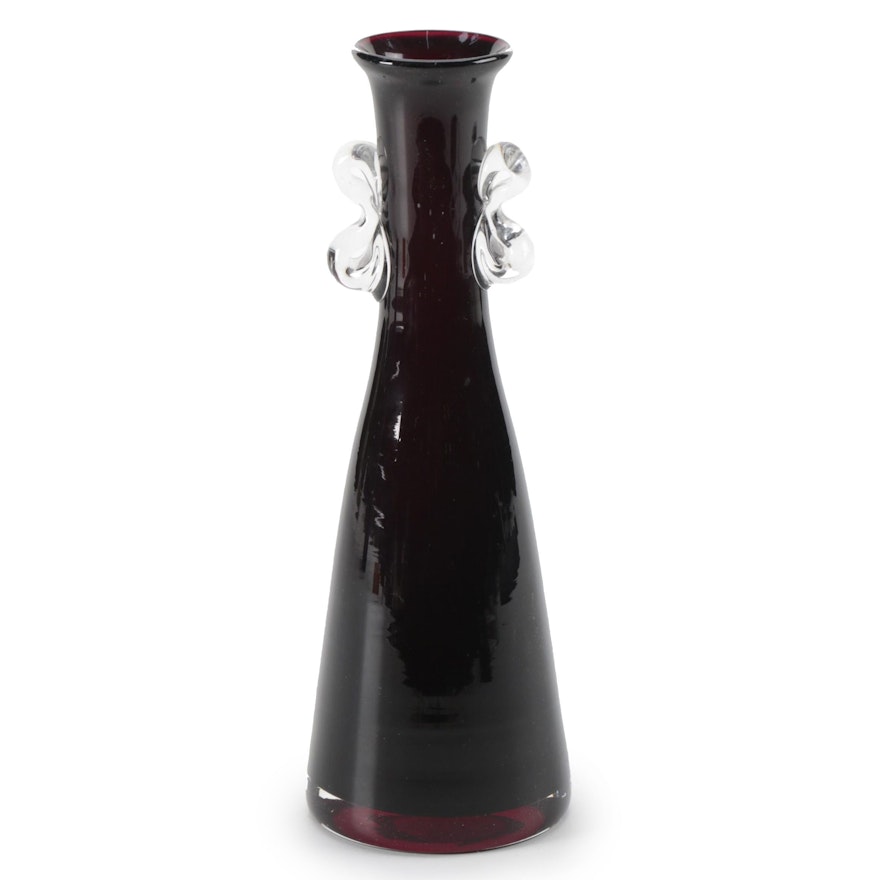 Handblown Red Cased Glass Vase