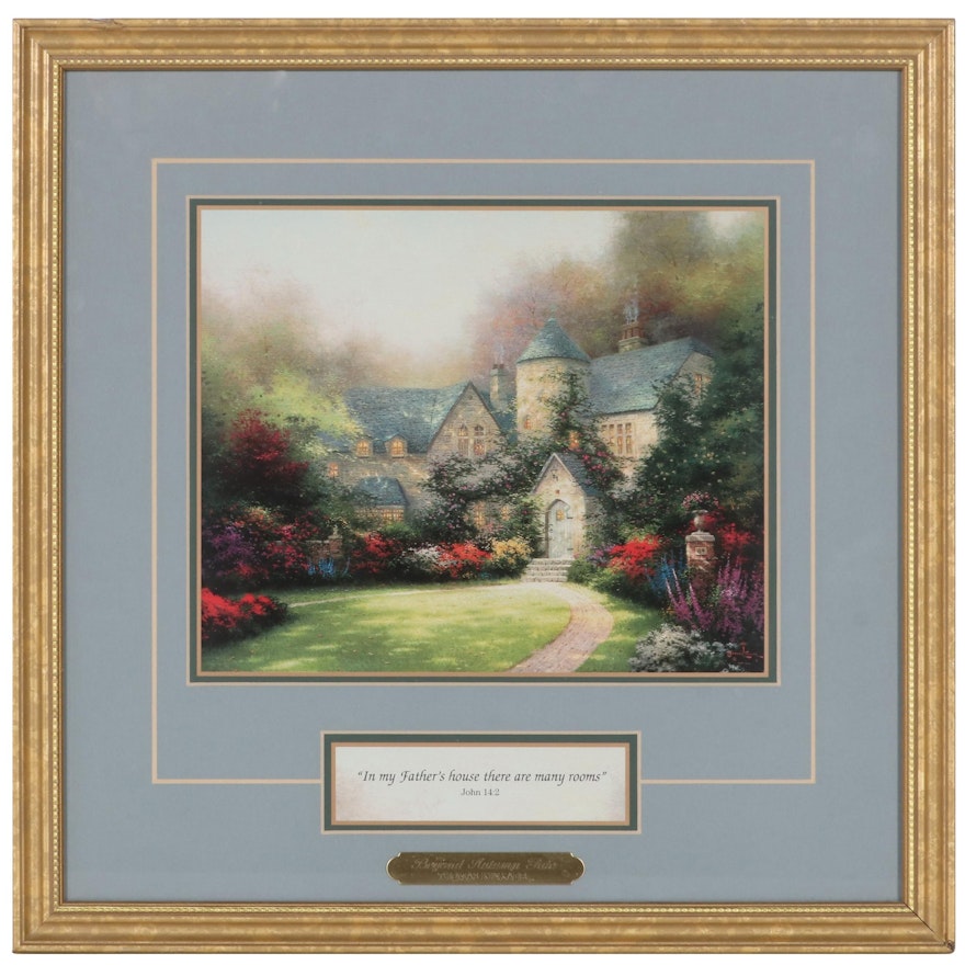 Offset Lithograph After Thomas Kinkade "Beyond Autumn Gate," Late 20th Century