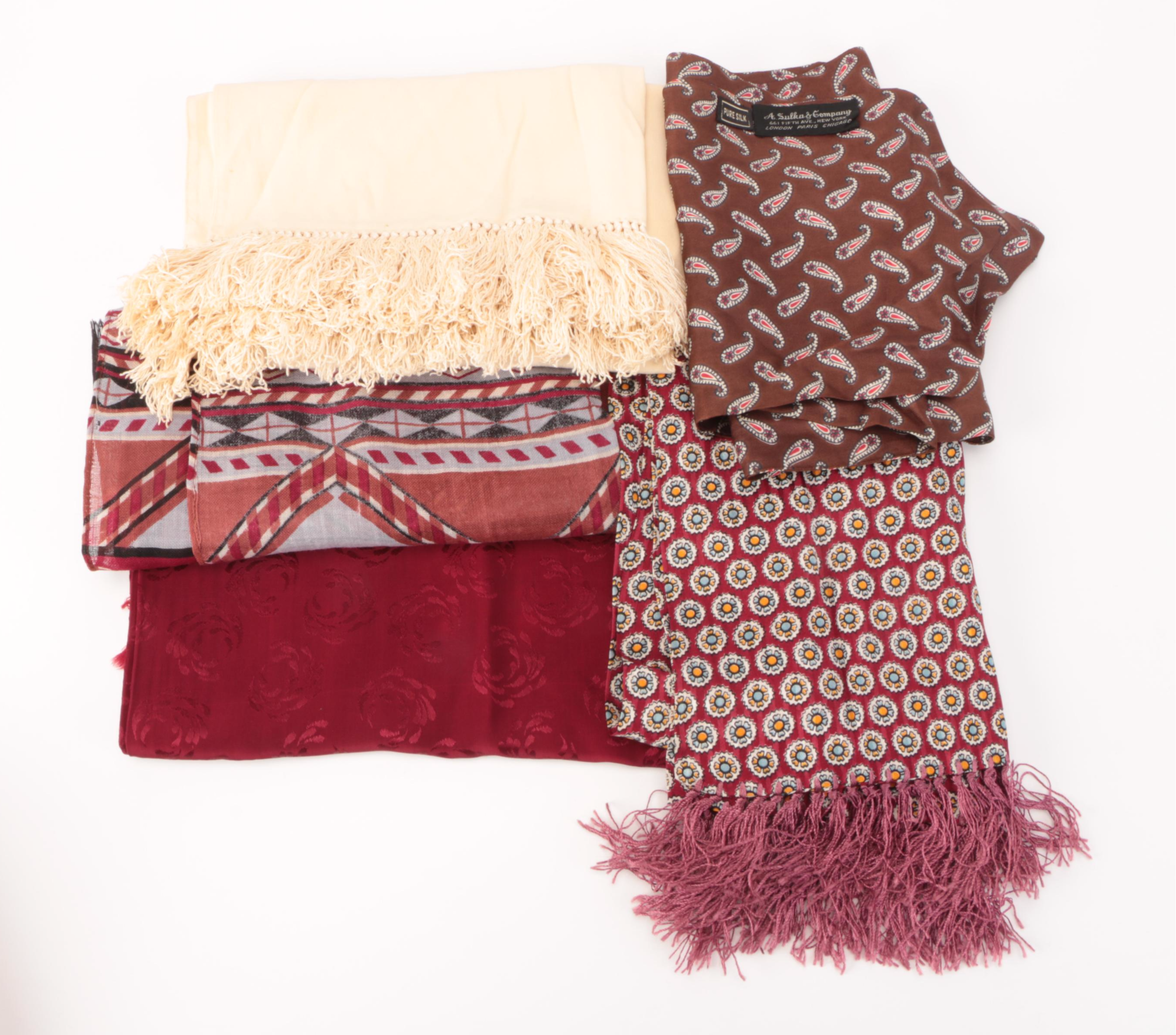 Halston, Perry Ellis, Jean Patou, Bill Blass, Anne Klein, and Other Silk Scarves