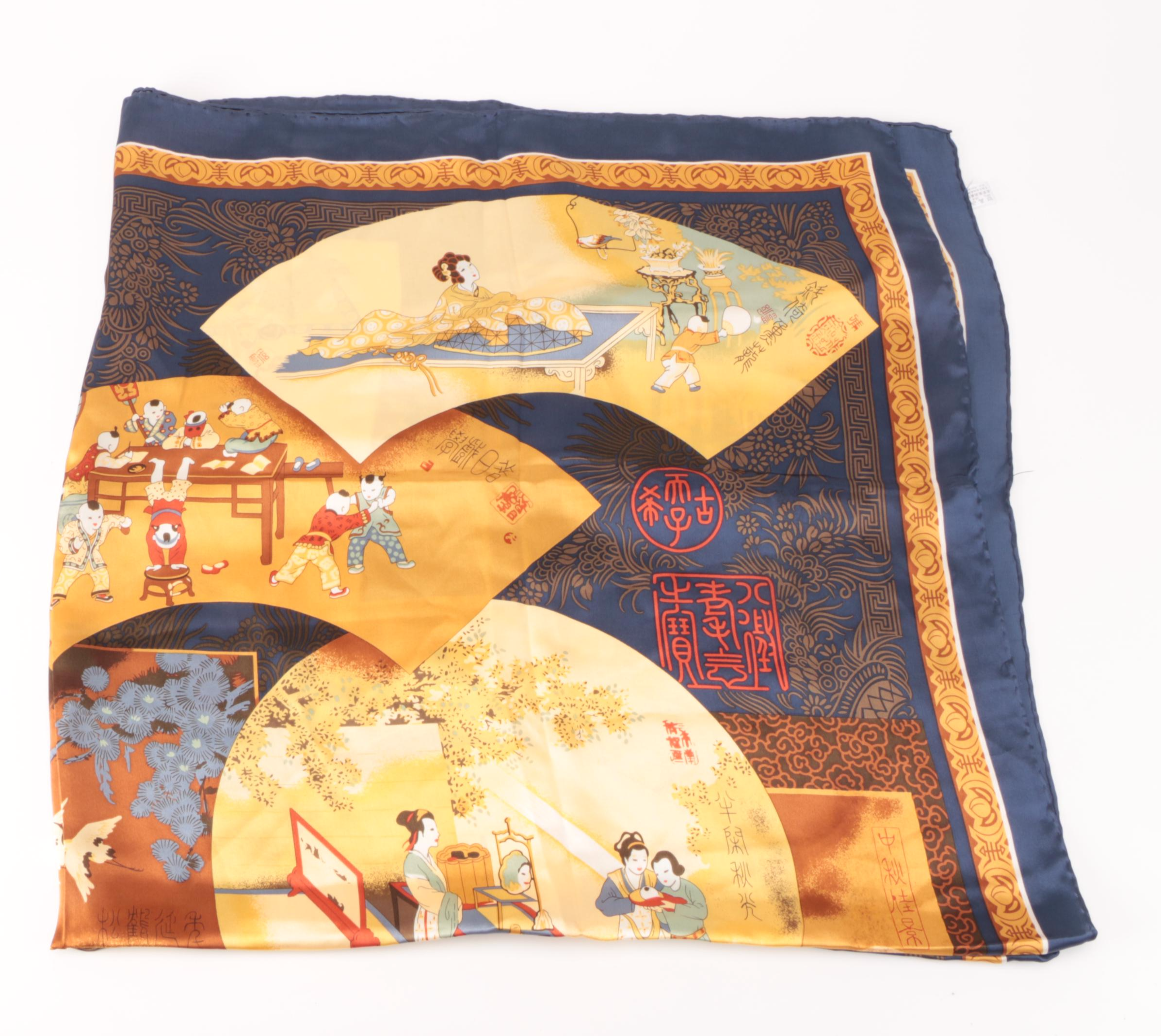 Halston, Perry Ellis, Jean Patou, Bill Blass, Anne Klein, and Other Silk Scarves