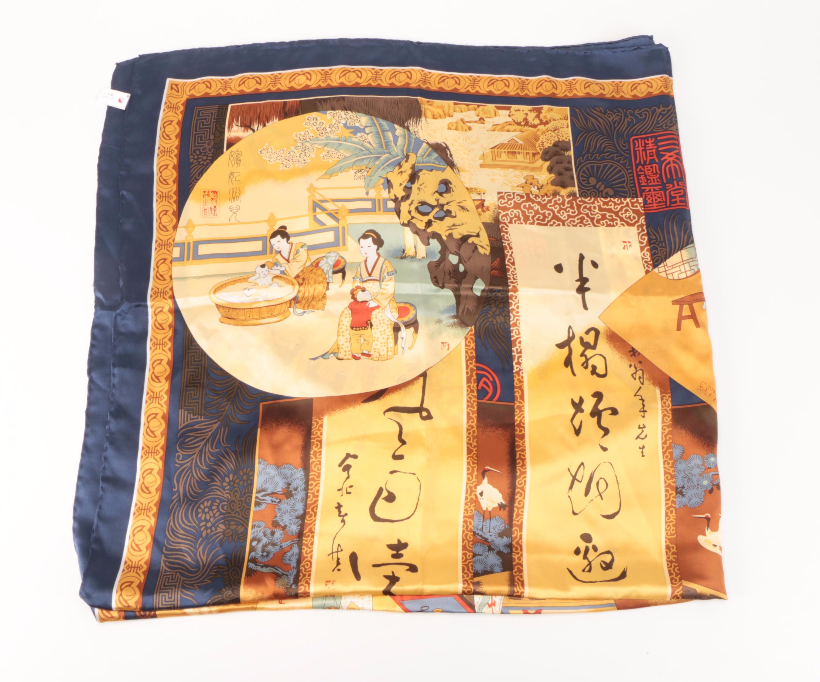 Halston, Perry Ellis, Jean Patou, Bill Blass, Anne Klein, and Other Silk Scarves