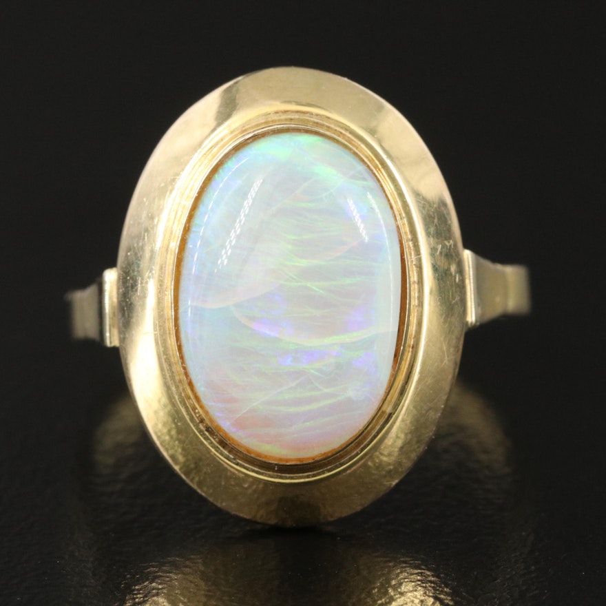 9K Opal Cabochon Ring