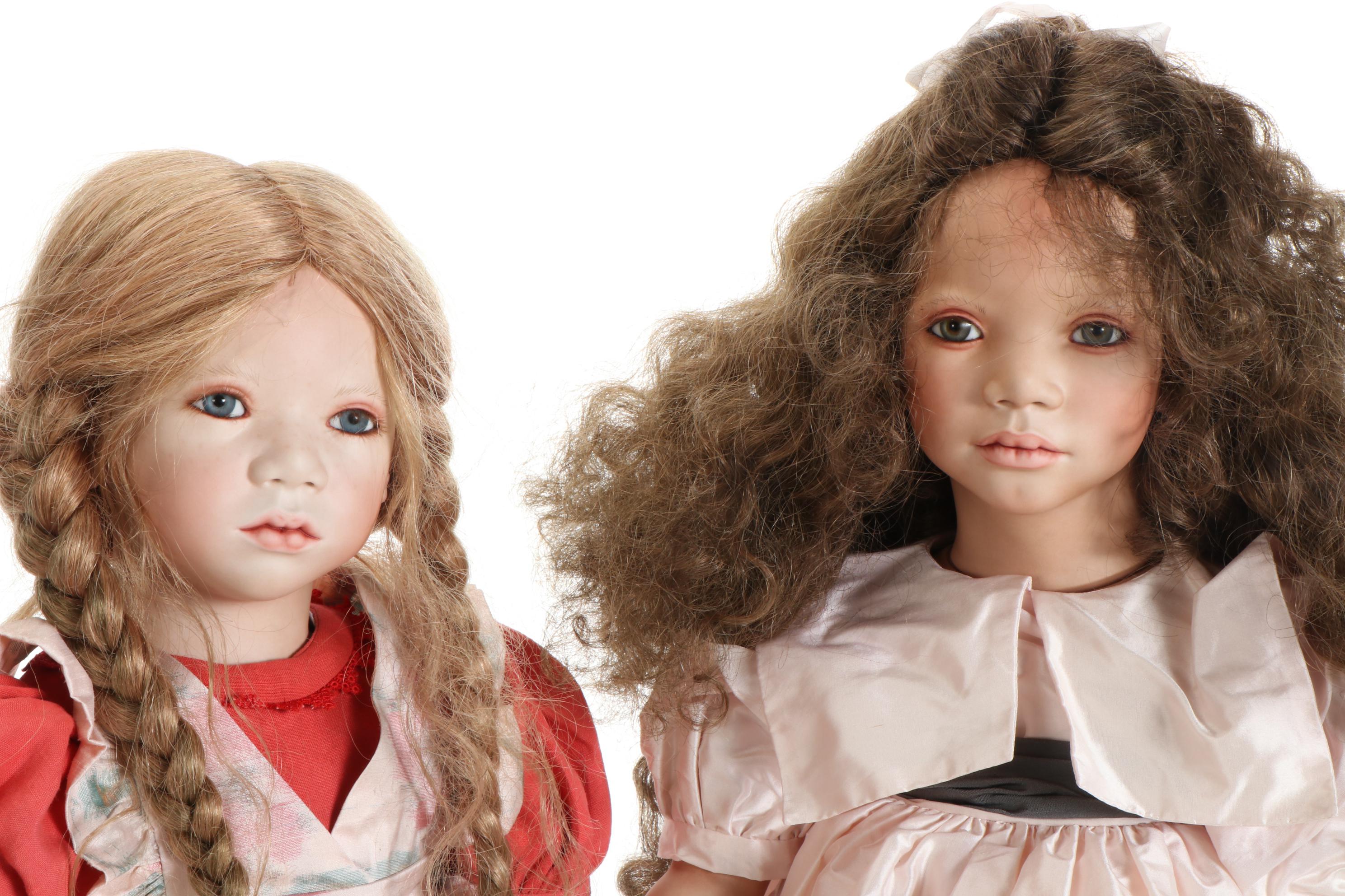 Annette  Himstedt Porcelain Dolls "Wanja" and "Isa Belita" with COA