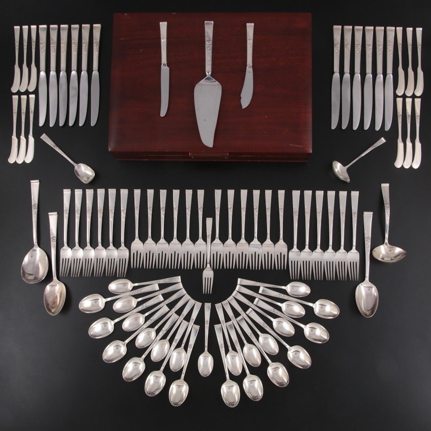 Reed & Barton "Classic Rose" Sterling Silver Flatware, Mid to Late 20th Century