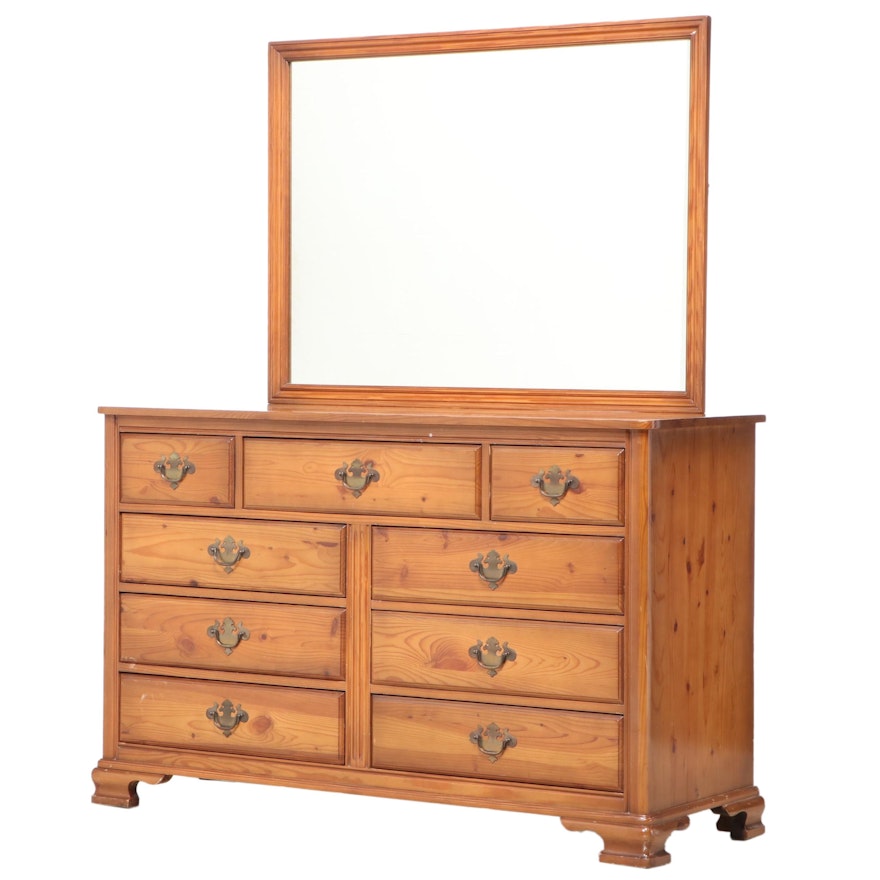 Unique Furniture Colonial Style Pine Dresser with Mirror