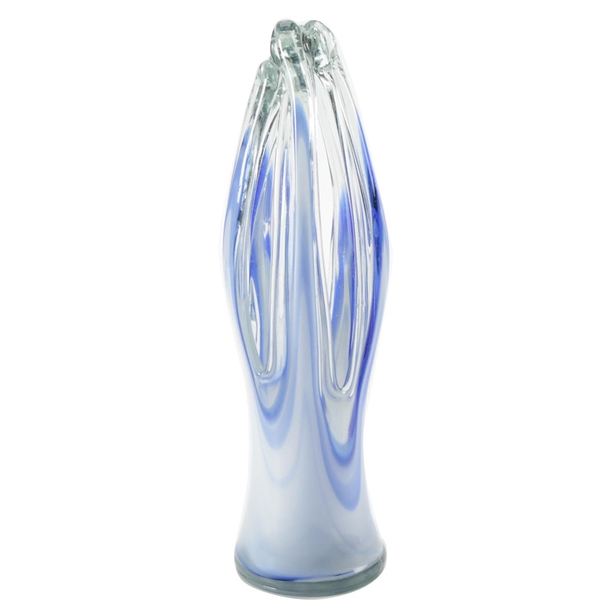 Blown Art Glass Sculptural Vase