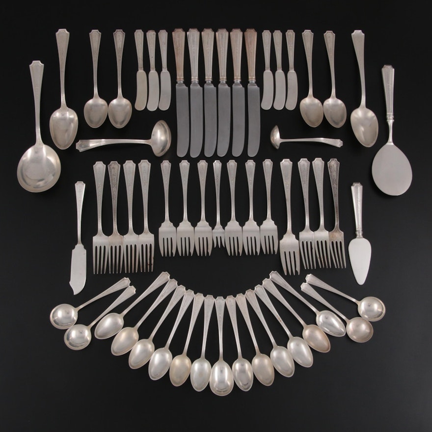 Durgin "Colfax" Sterling Silver Flatware and Serving Utensils, Early 20th C.