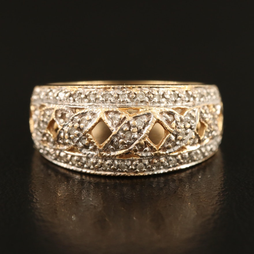 14K 0.16 CTW Diamond Lattice Ring