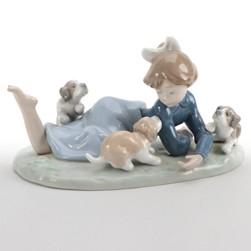 Lladró "Playful Romp" Porcelain Figurine Designed by Francisco Polope