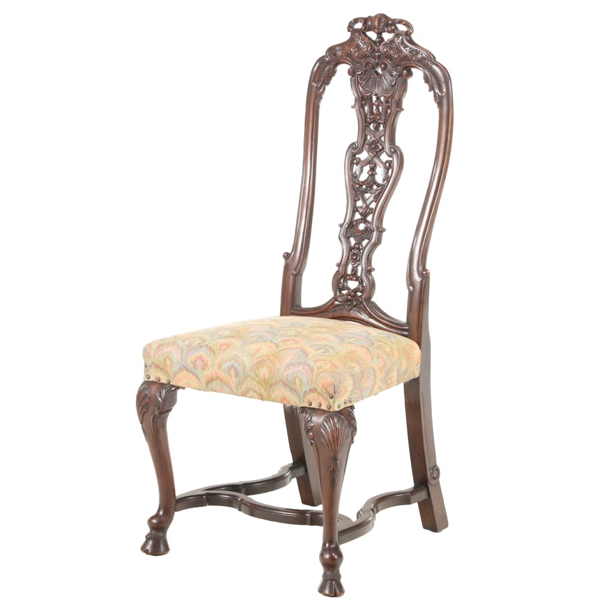 Anglo-Dutch Carved Walnut Side Chair, Early 20th Century