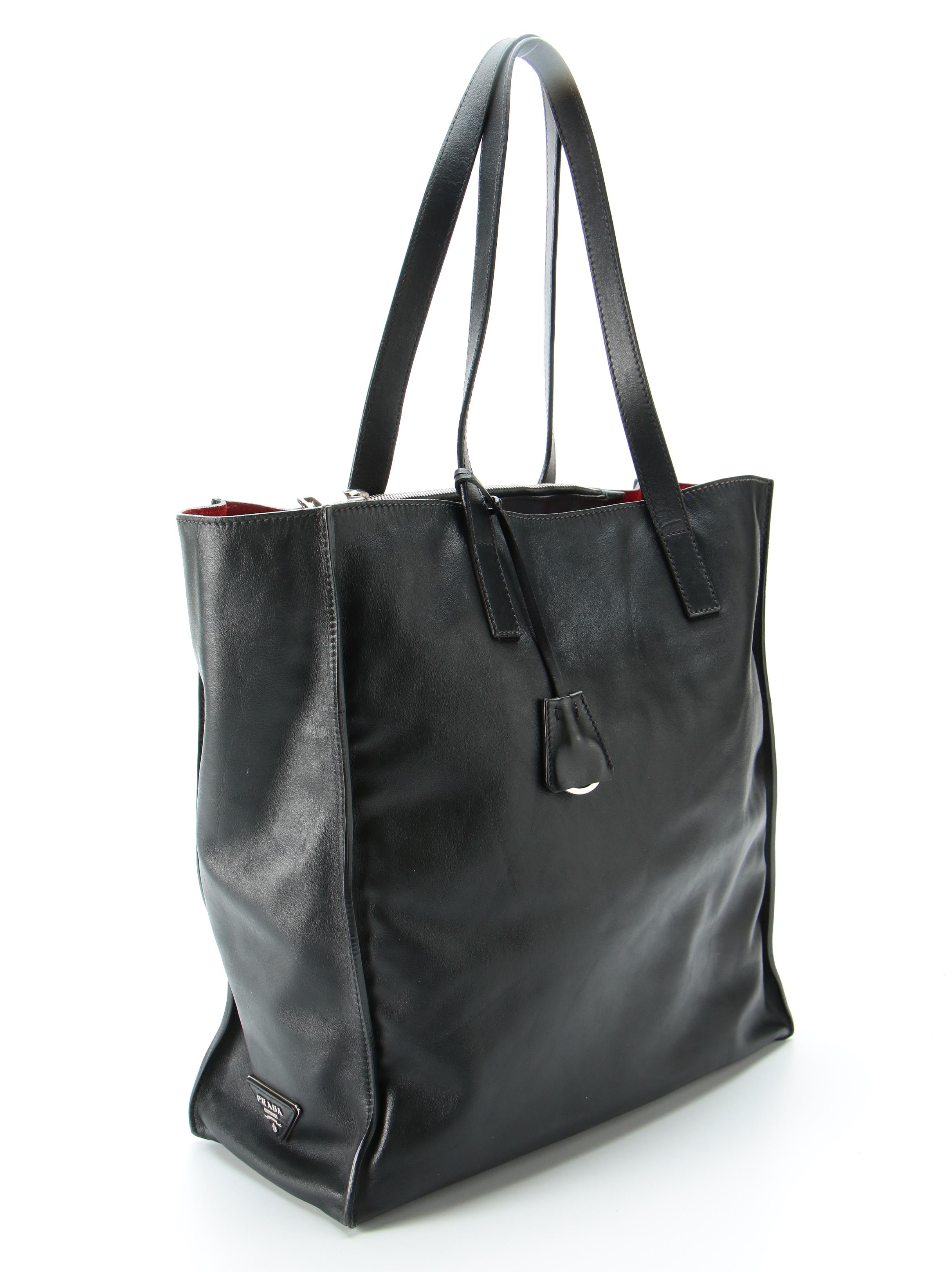 Prada Unstructured Tote Bag in Black Soft Leather