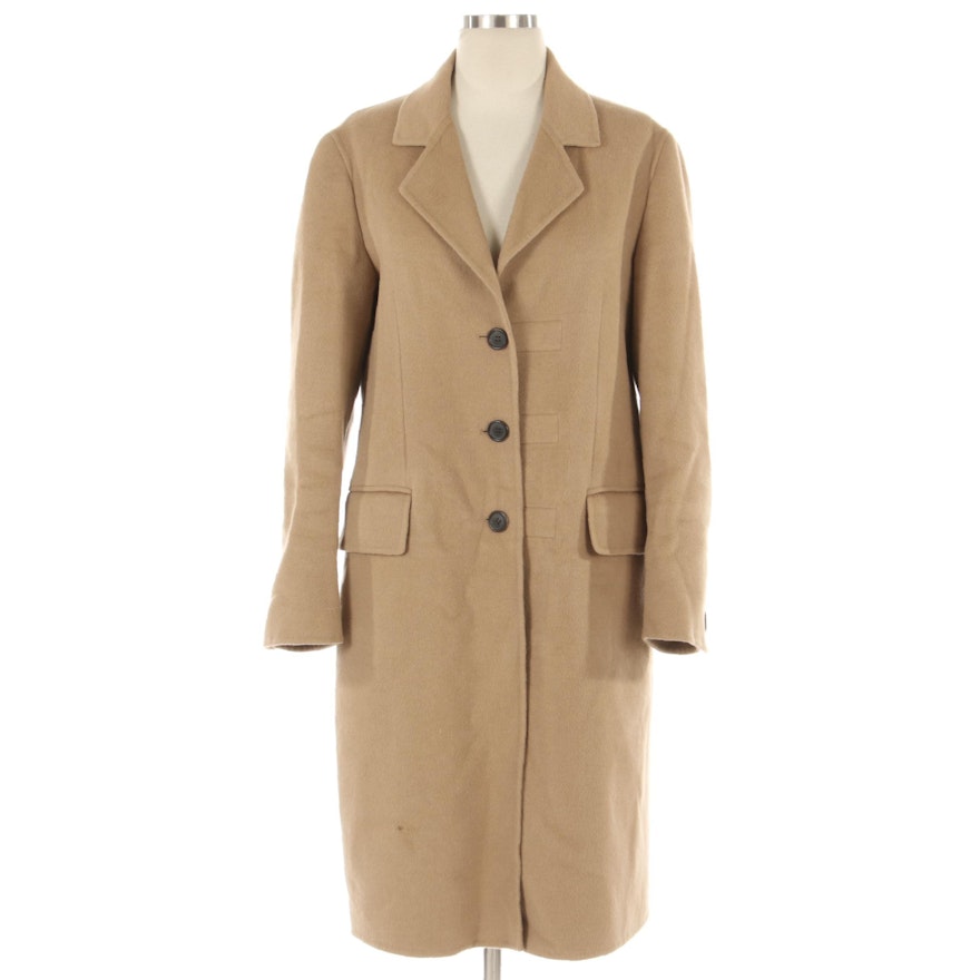 Prada Single-Breasted Cashmere Blend Button-Front Coat