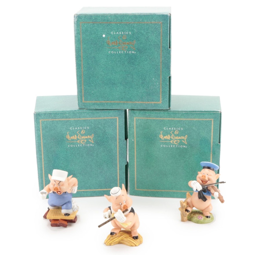 Walt Disney Classics Collection "Three Little Pigs" Ceramic Figurines