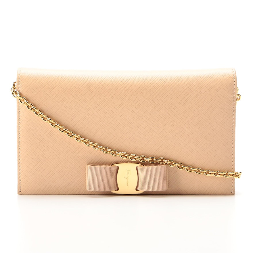 Salvatore Ferragamo Miss Vara Wallet on Chain in Saffiano Leather