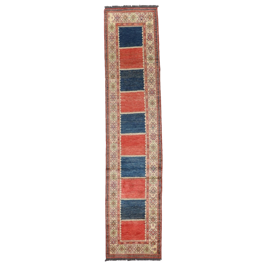 2'8 x 12'6 Hand-Knotted Pakistani Kazak Carpet Runner