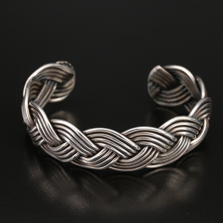 Sterling Braided Wire Cuff