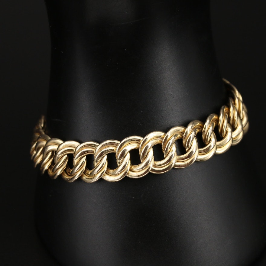 14K Double Curb Bracelet