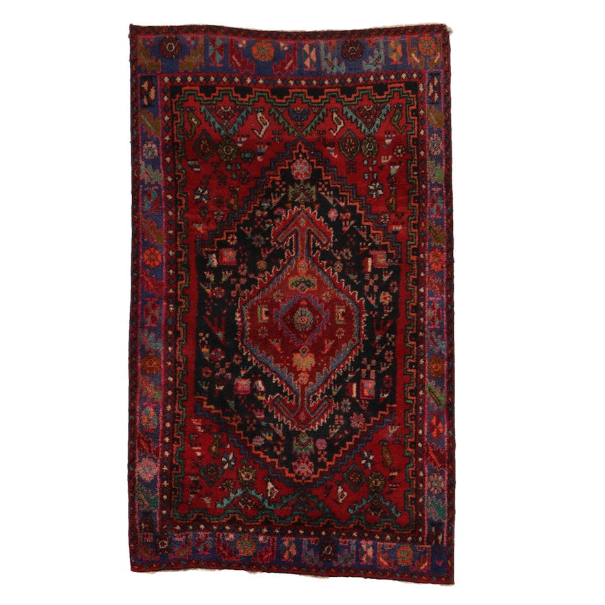 4'3 x 7'4 Hand-Knotted Persian Kurdish Area Rug