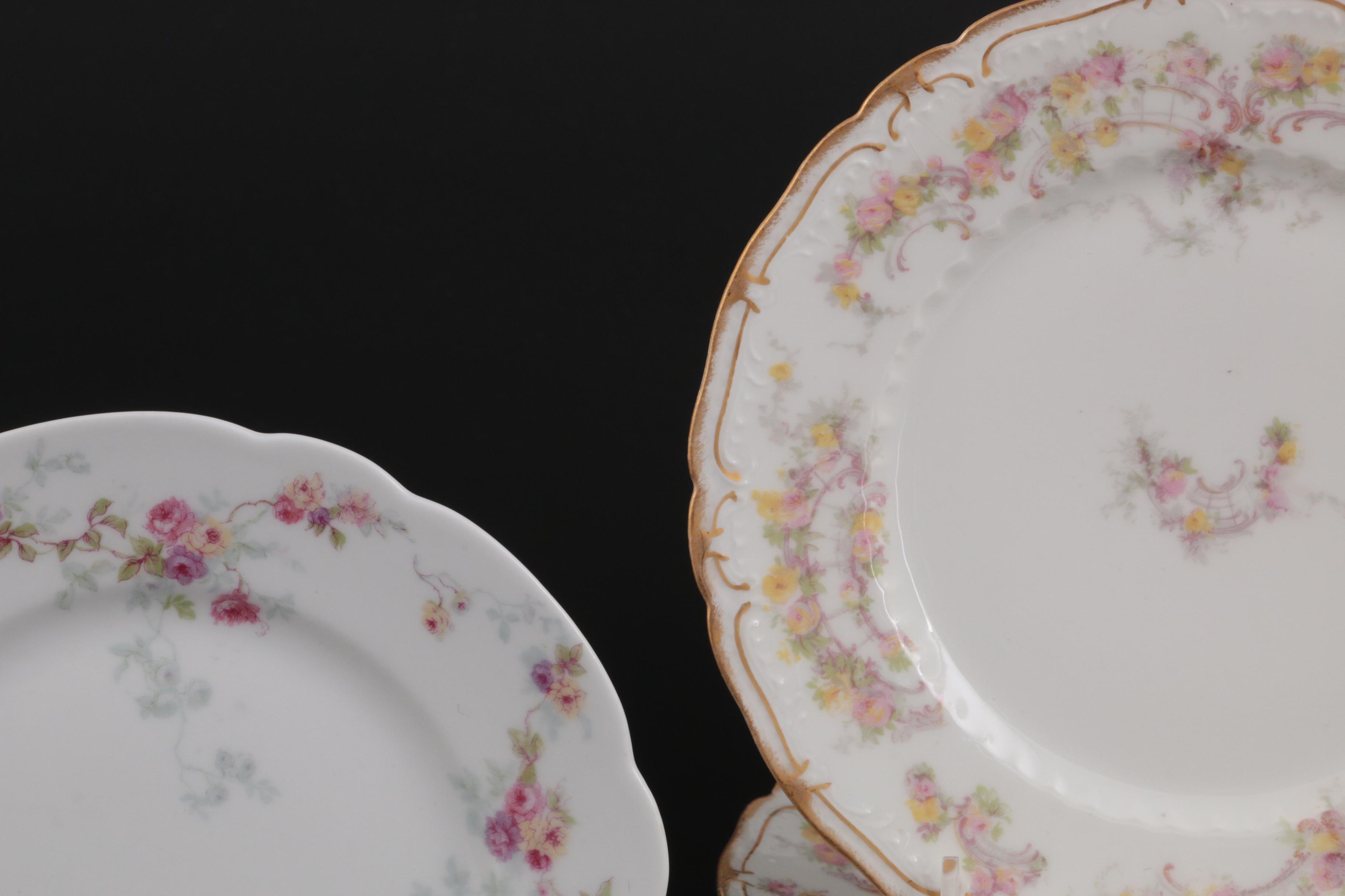 Haviland "Schleiger" and Bernardaud Rose Spray Porcelain Dinnerware