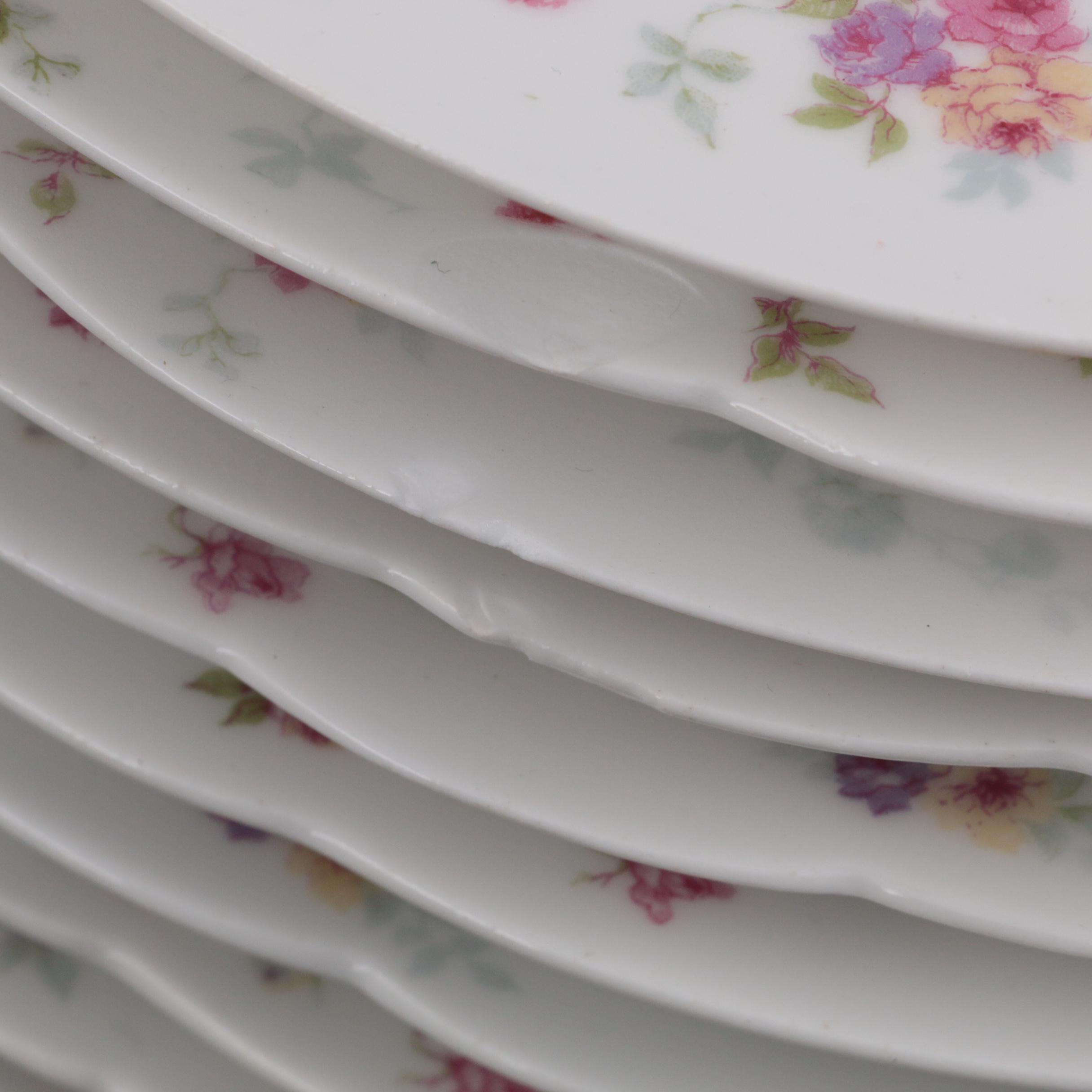 Haviland "Schleiger" and Bernardaud Rose Spray Porcelain Dinnerware