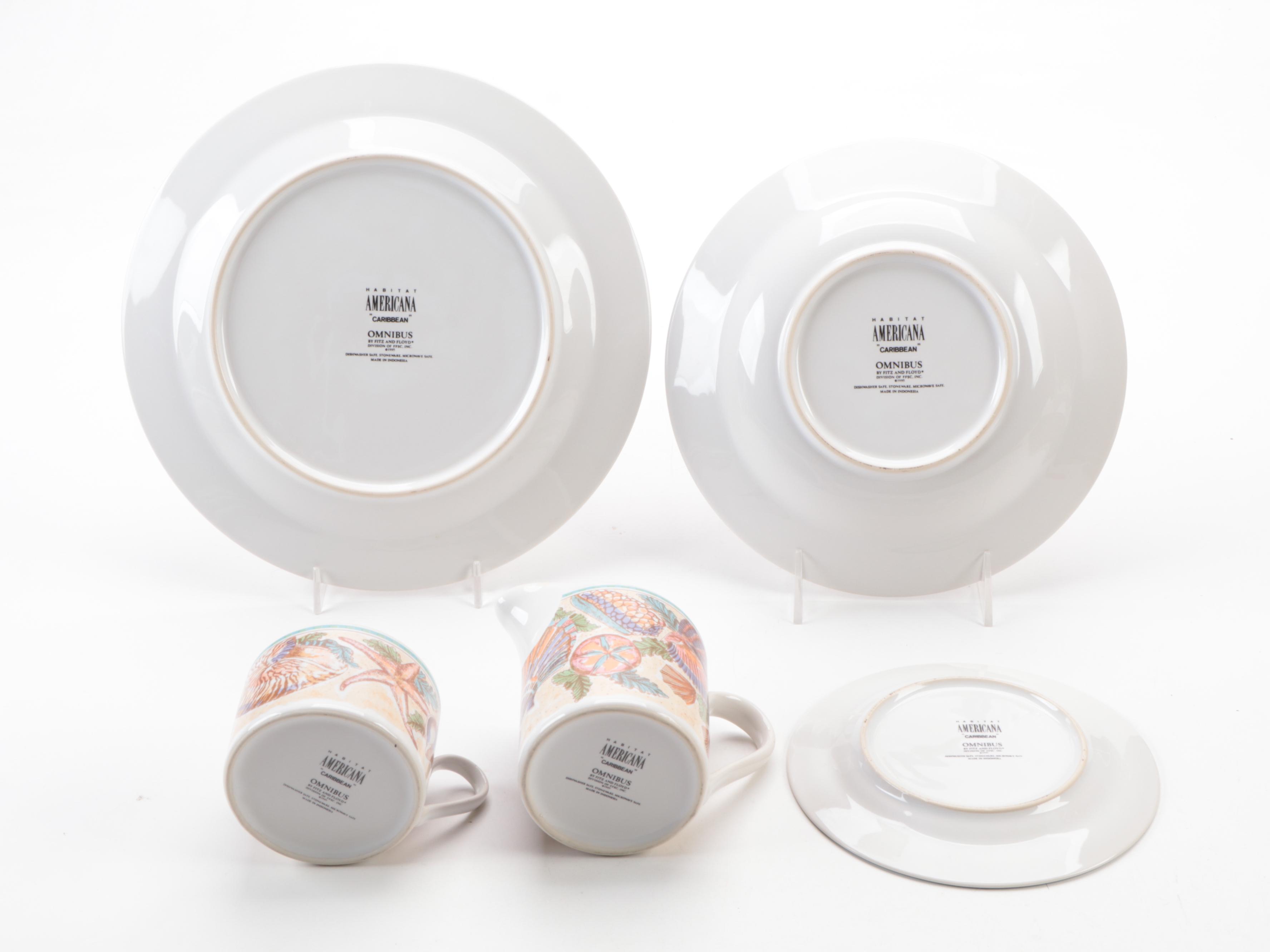 Fitz & Floyd Habitat Americana "Caribbean" Stoneware Dinnerware