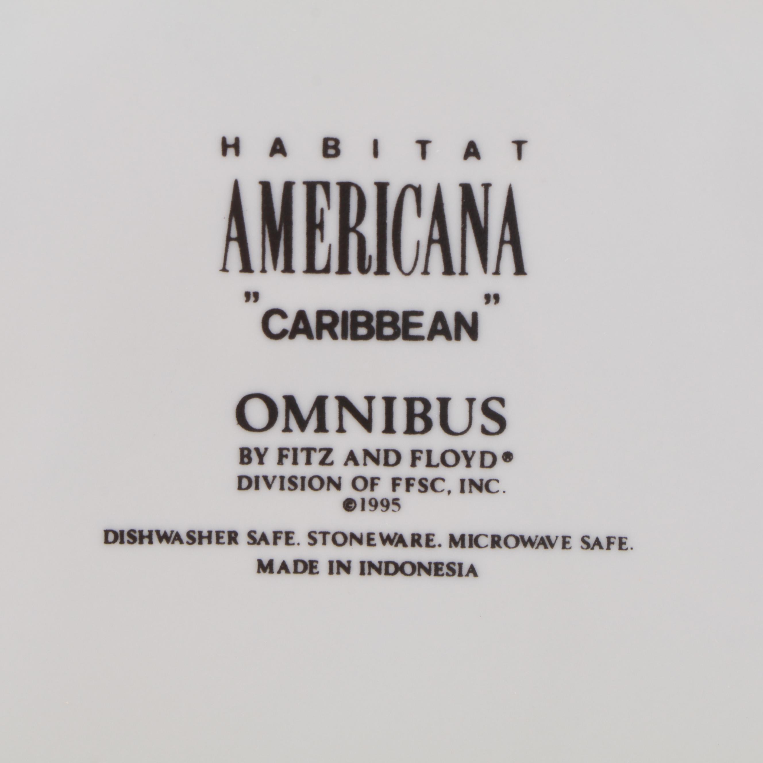 Fitz & Floyd Habitat Americana "Caribbean" Stoneware Dinnerware