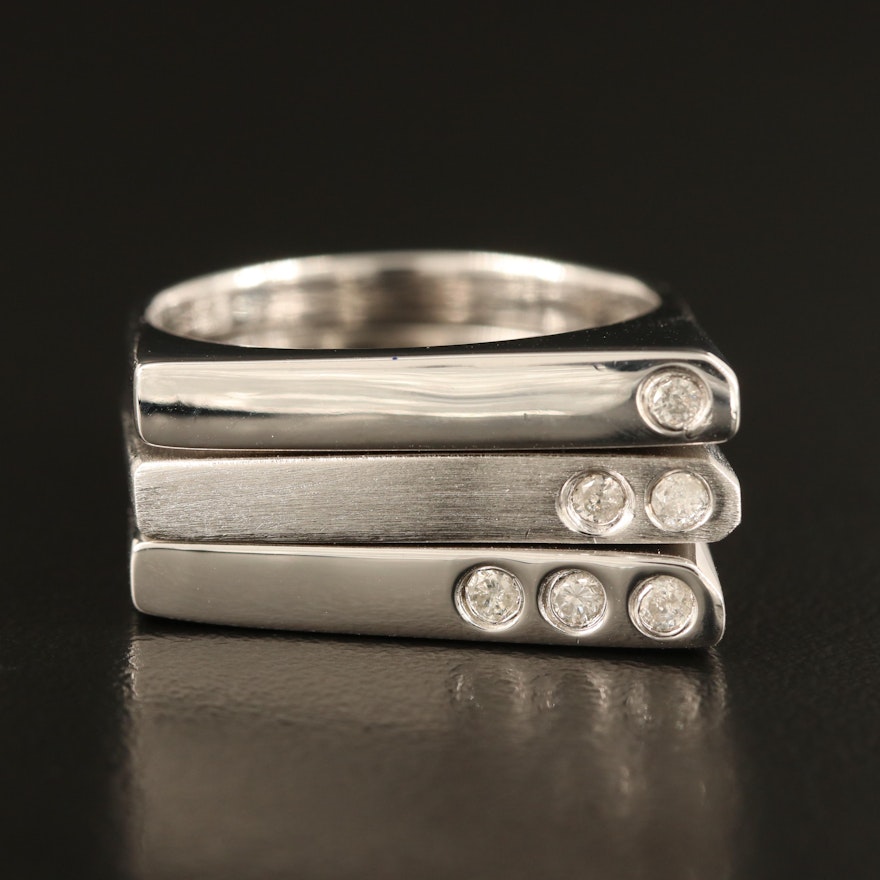 Sterling Diamond Stacking Rings