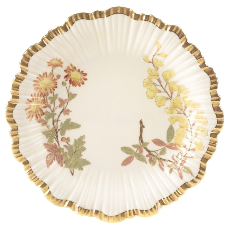 Royal Worcester Art Nouveau Porcelain Plate, 1890s