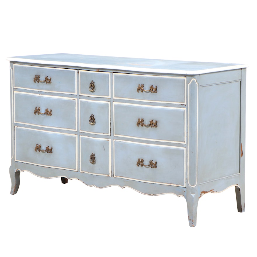Davis Cabinet Company French Provincial Style Painted Dresser, Mid-20th Century