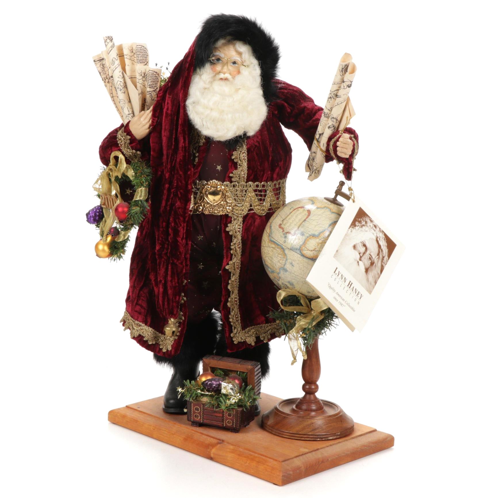 Lynn Haney Collection "Mapping Out A New Century" Santa Claus Figurine