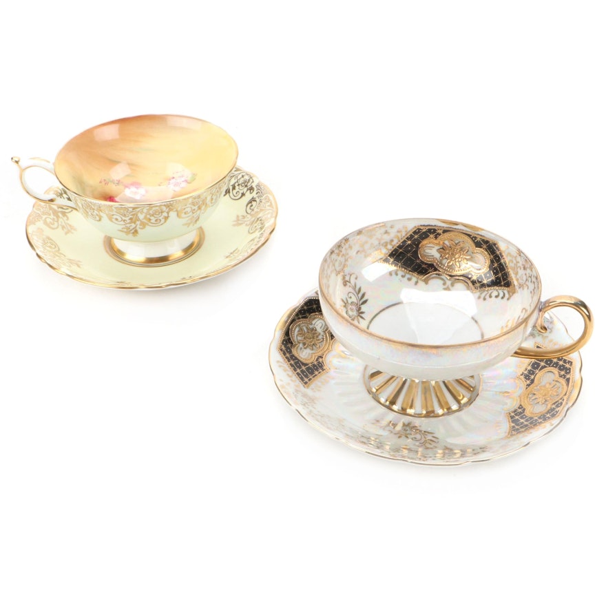 Royal Sealy China and Paragon Bone China Tea Cups and Saucers
