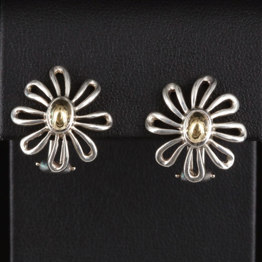 Paloma Picasso for Tiffany & Co. Sterling Flower Earrings with 18K Accent