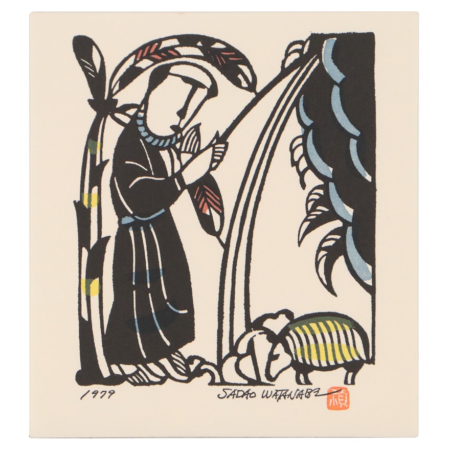 Woodblock After Sadao Watanabe, Circa 2000