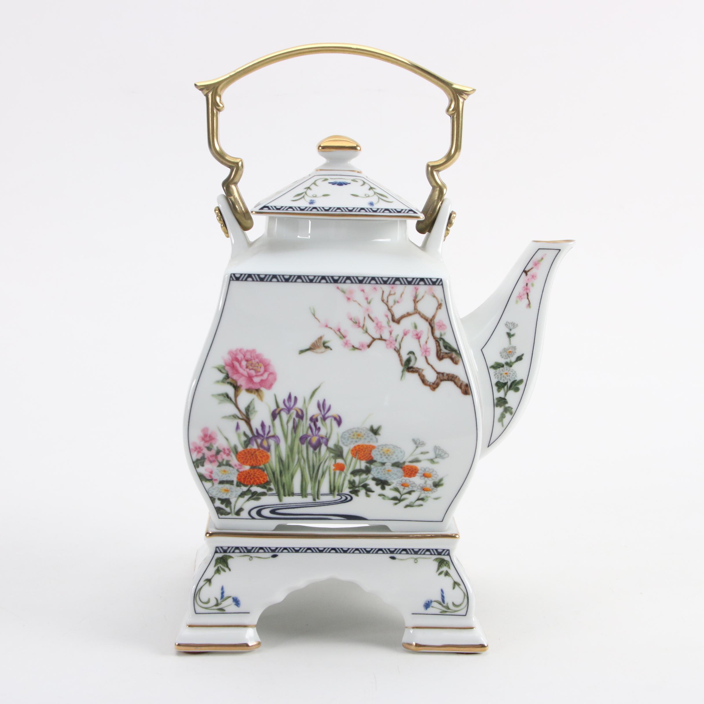 Franklin Mint "Birds and Flowers of the Orient" Porcelain Tea Set, 1986