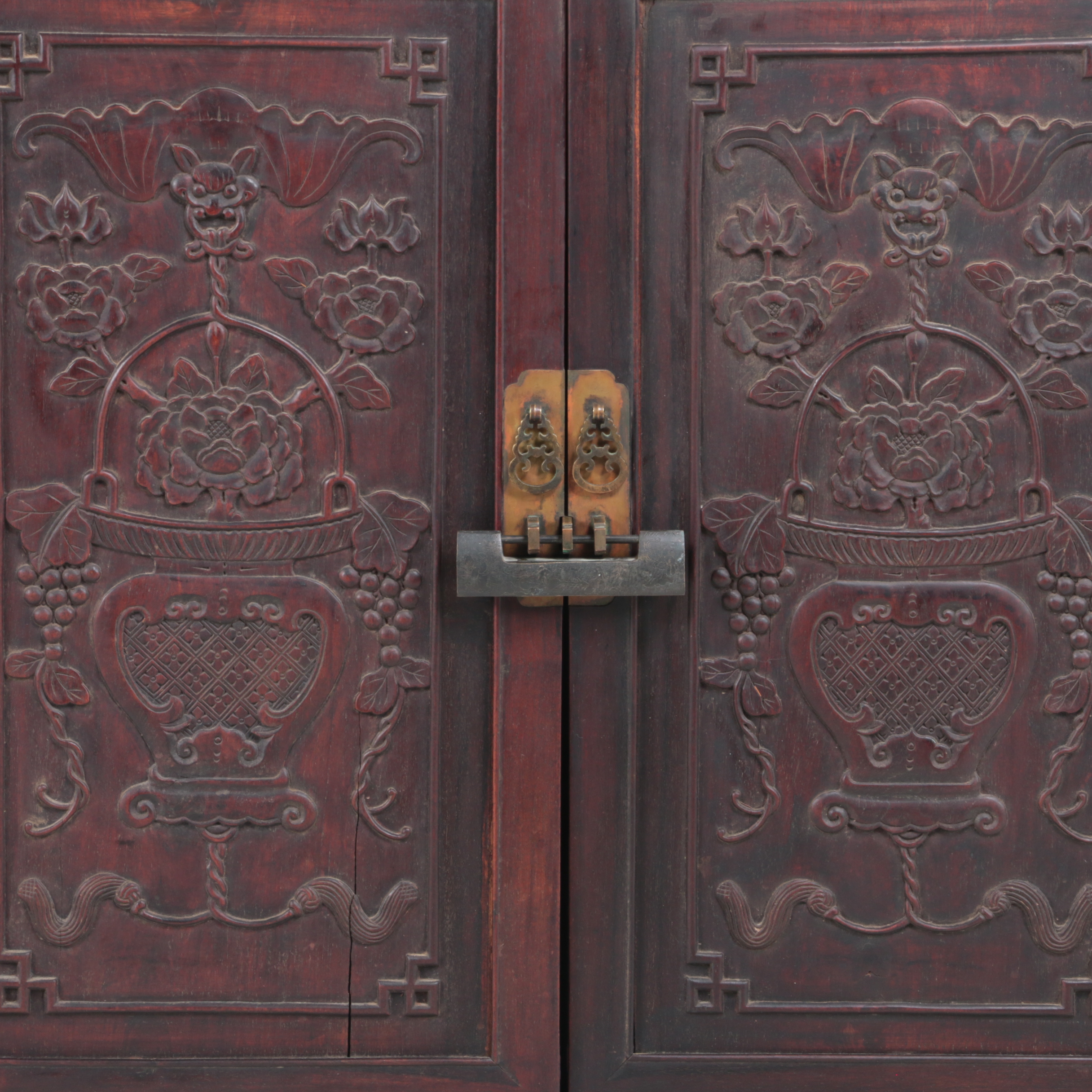 Chinese Carved Hardwood Cabinet, Late 19th/Early 20th Century