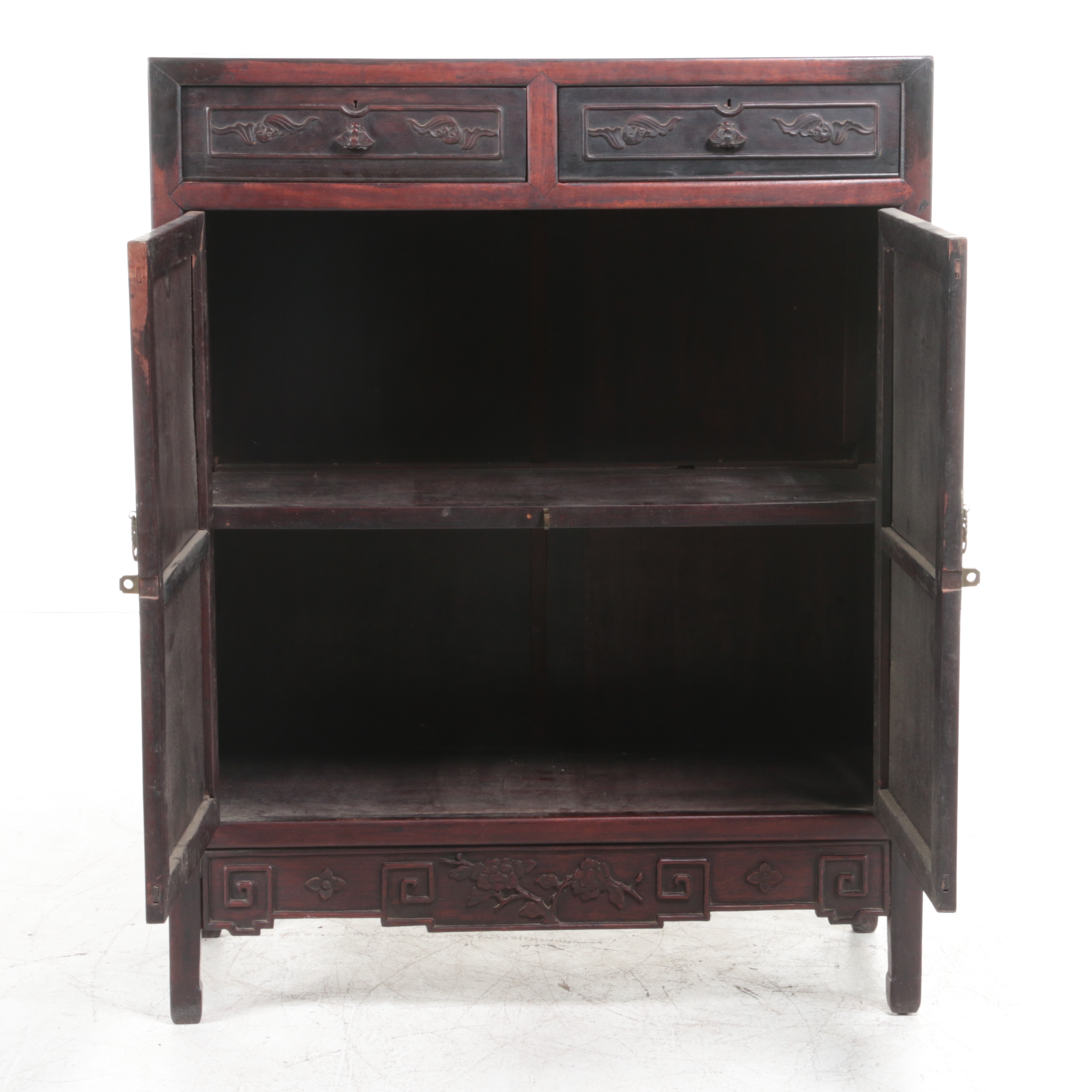 Chinese Carved Hardwood Cabinet, Late 19th/Early 20th Century